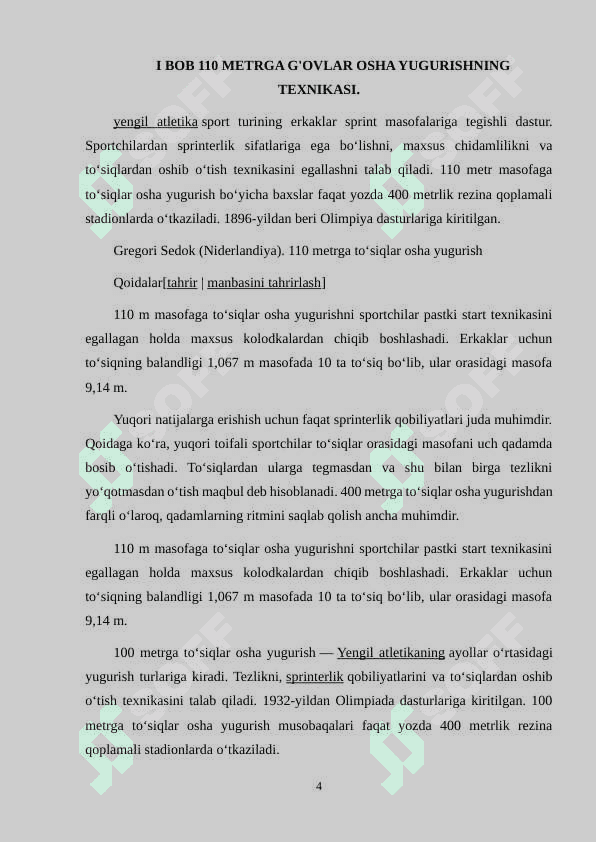 110 METRGA G'OVLAR OSHA YUGURISHNING TEXNIKASI VA SPORT MASHG'ULOTLARI TUZILISHI 4
