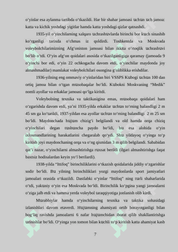 AHOLI ISTIQOMAT QILADIGAN JOYLARDA VOLEYBOL SPORT TURINI TASHKIL QILISH 7