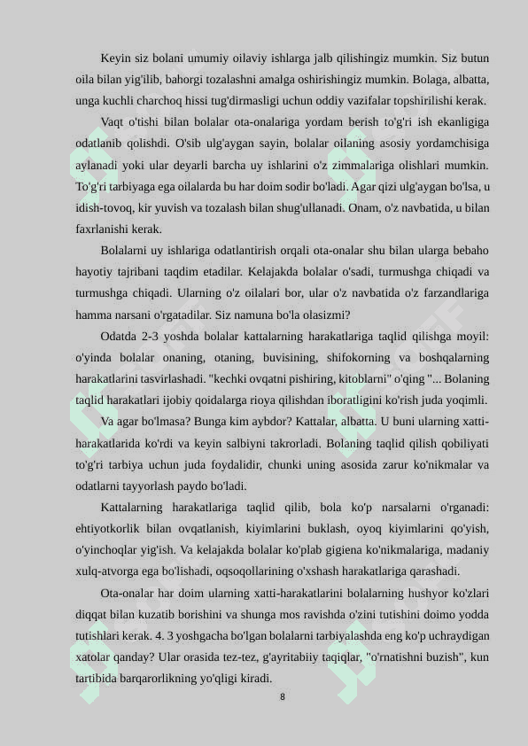 BOLALAR BOXCHASIDA SAYIRNING O’ZIGA XOS XUSUSIYATI. 8