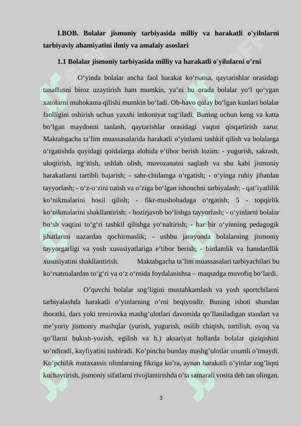 BOLALAR JISMONIY TARBIYASIDA MILLIY VA HARAKATLI O'YILNLARNI TARBIYAVIY AHAMIYATINI ILMIY VA AMALAIY ASOSLARI. 3