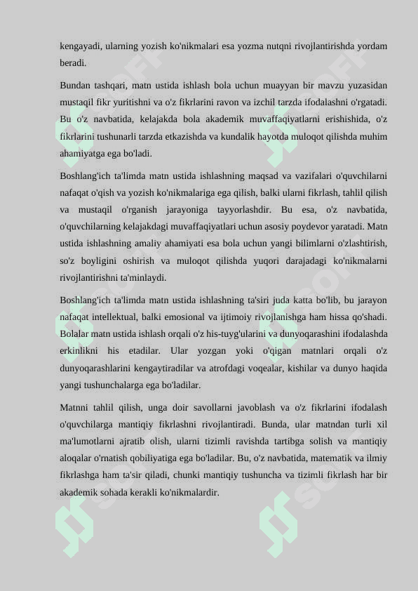 Boshlangich ta'limda matn ustida ishlashning maqsad va vazifalari amaliy ahamiyati 2