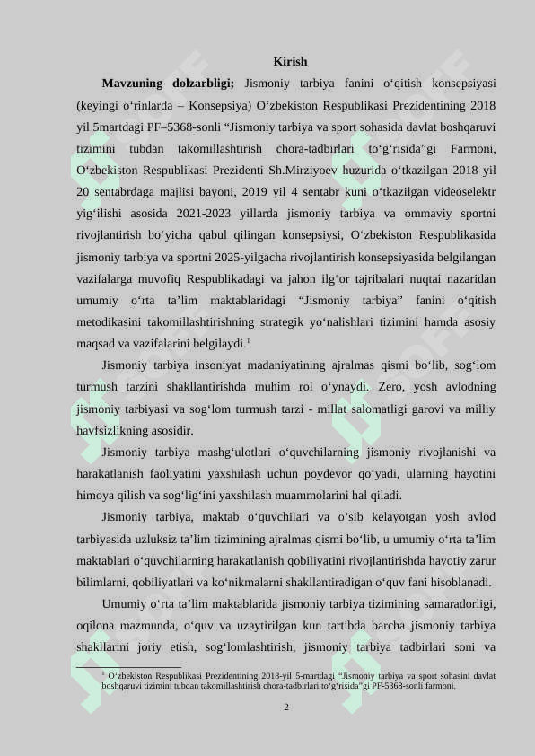 Jismoniy tarbiya darslarini pedagogik tahlil qilish mexanizmining mazmuni 2