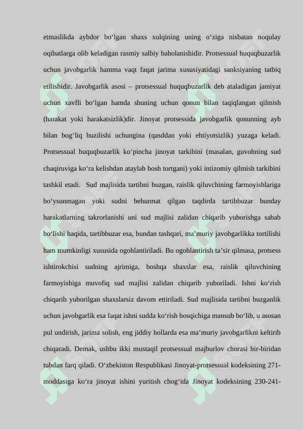 Surishtiruv, dastlabki tergov va sudda protsessual majburiyatlar xamda tartibini buzganlik uchun javobgarlik 2