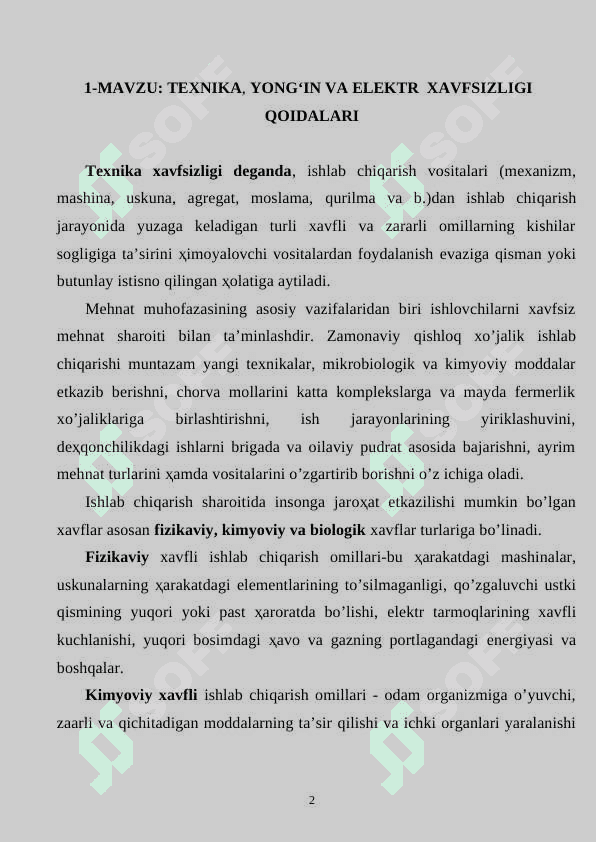QISHLOQ XO‘JALIGINI MEXANIZATSIYALASHTIRISH VA AVTOMATLASHTIRISH 2