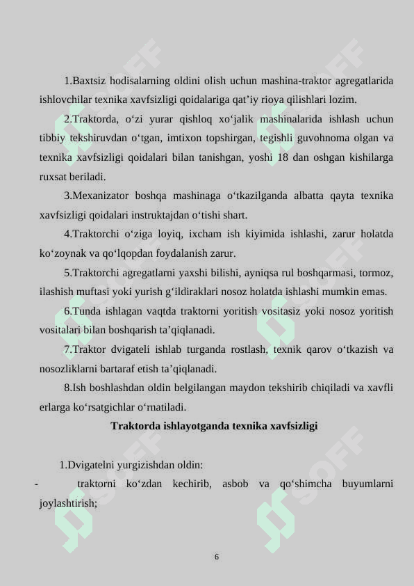 QISHLOQ XO‘JALIGINI MEXANIZATSIYALASHTIRISH VA AVTOMATLASHTIRISH 6