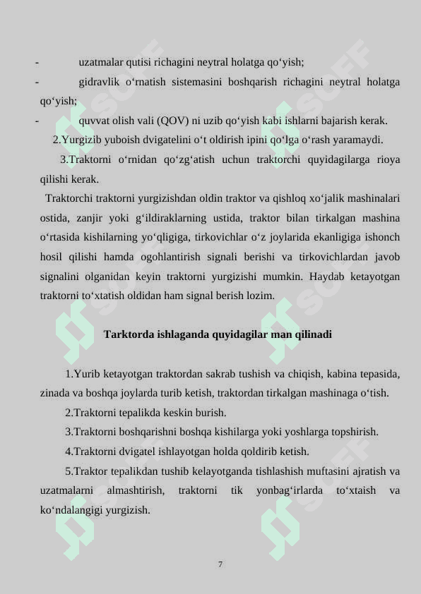QISHLOQ XO‘JALIGINI MEXANIZATSIYALASHTIRISH VA AVTOMATLASHTIRISH 7