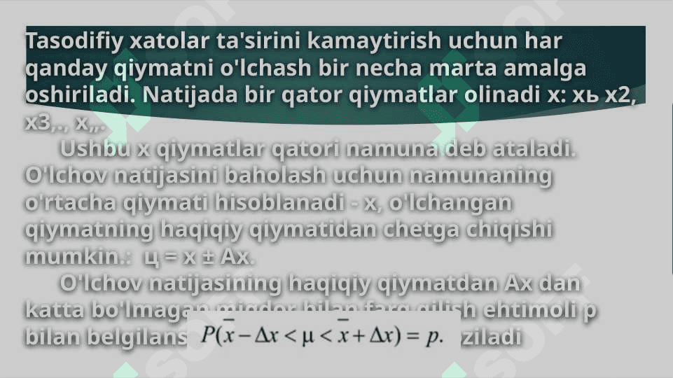 6-mavzu. O`lchash xatolari to`g`risida tushunchalar (teng emas aniqlikdagi  o`lchashlar). 6
