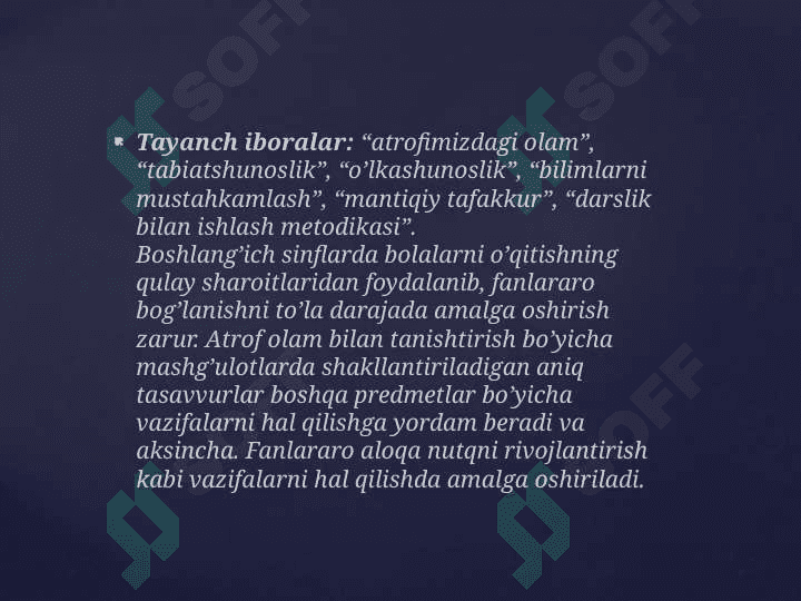 Tabiiy fanlar nazariyasi va metodika fanini o’qitishga doir tassavurlar va tushunchalarni shakllantirishning metodik asoslari. 3