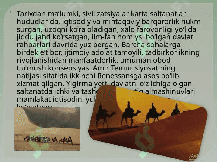 Amir Temur va temuriylar davrida buyuk ipak yo‘li 3