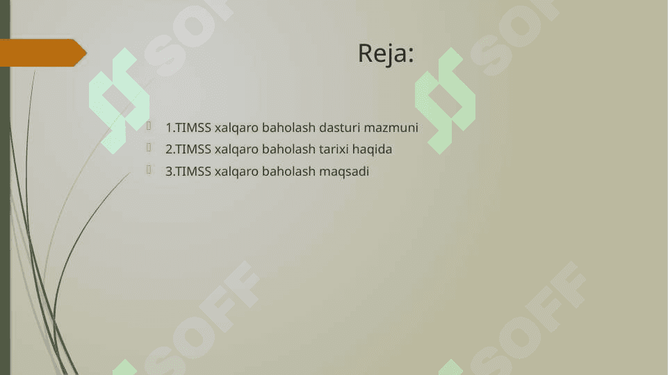 TIMSS xalqaro baholash dasturi mazmuni 2