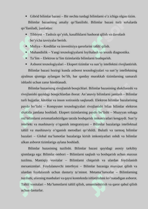 Bilimlar bazasi va bilimlarni namoyish qilish modellari 4