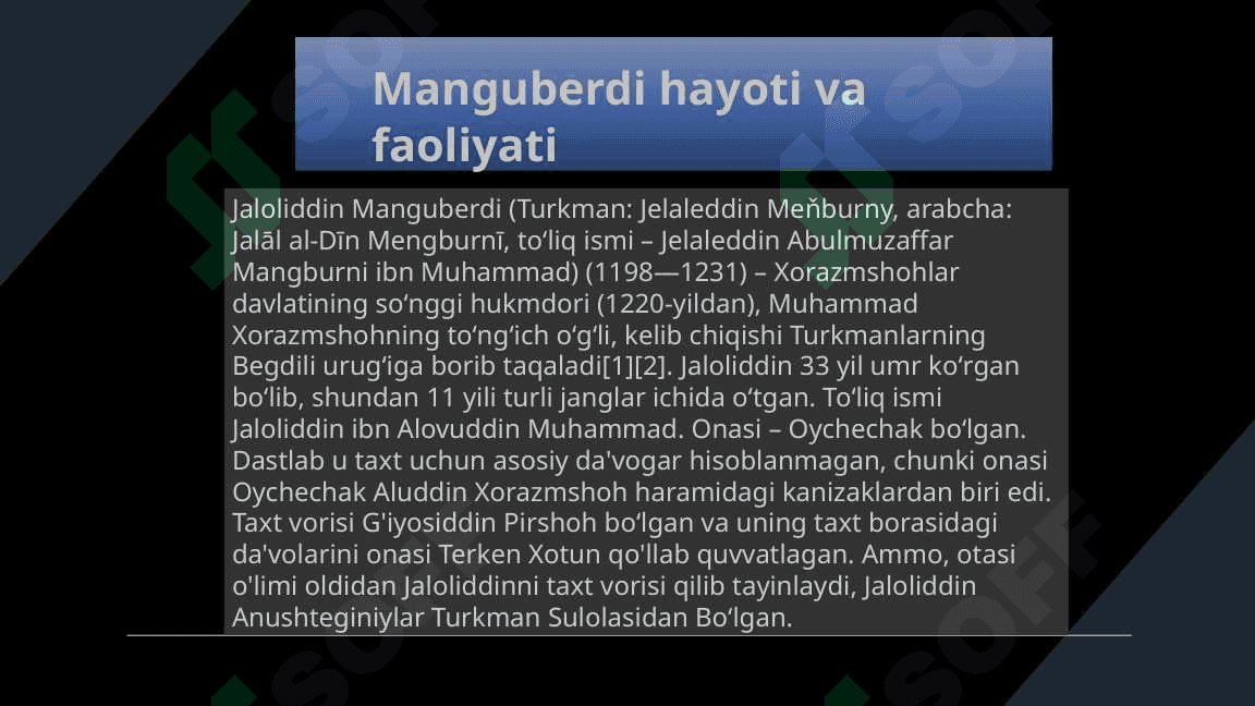 Jaloliddin Manguberdi - Vatan himoyachisi 2