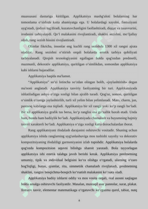 Maktabgacha taʼlim tashkilotida bolalarni applikatsiya qilishga o‘rgatish 6