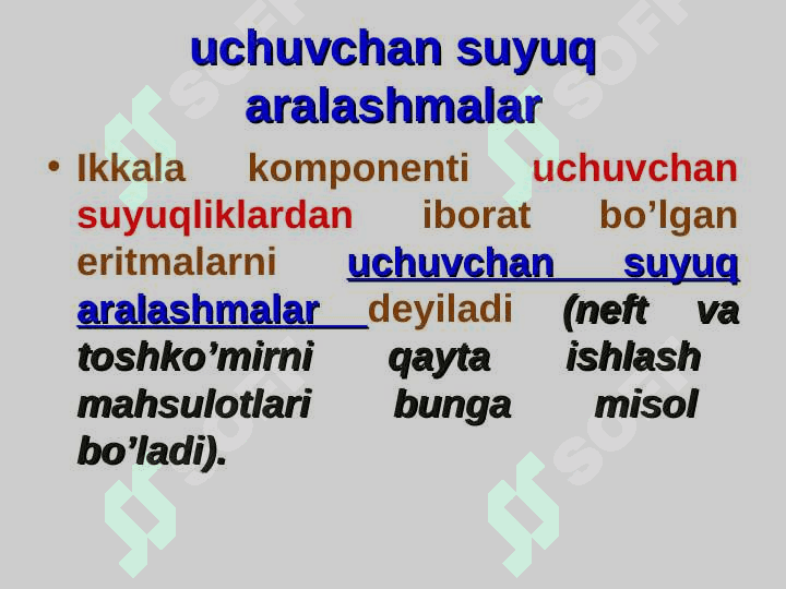 Uchuvchan suyuq aralashmalarning termodinamikasi 5