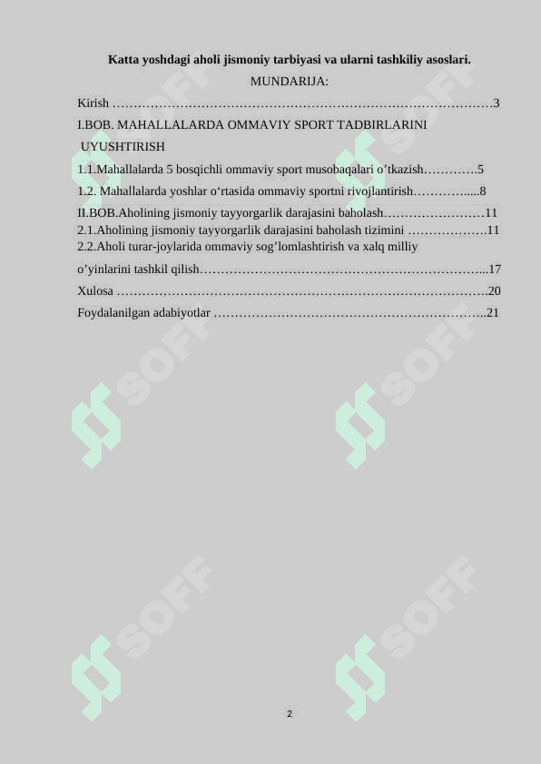 Katta yoshdagi aholi jismoniy tarbiyasi va ularni tashkiliy asoslari. 2