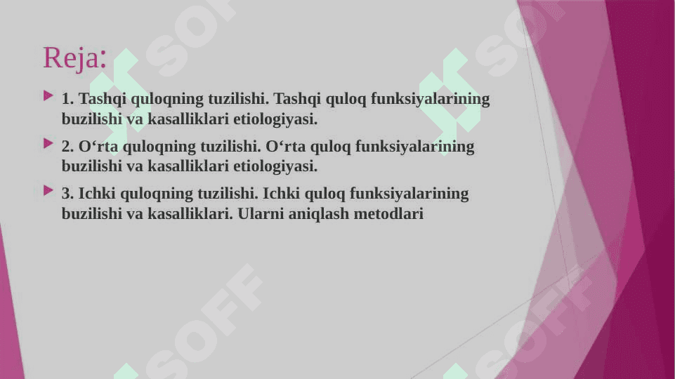 Eshitish aʼzolari markaziy patalogiyasining asosiy koʻrinishlari patalogiyaning etiapatogenezi va klinik shakillari 2