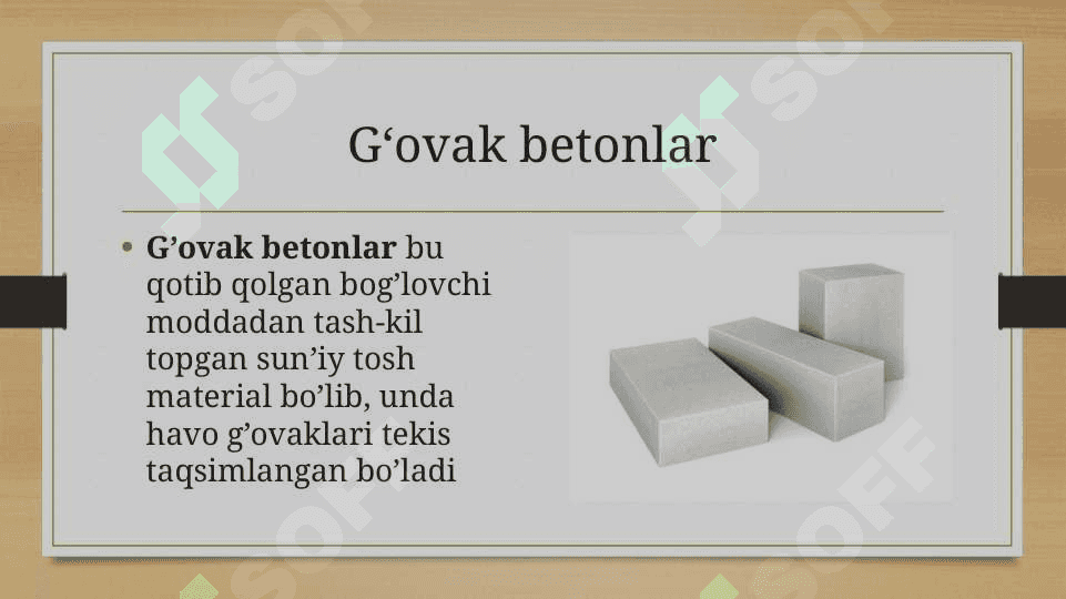 Pardozbop va issiqlik izolyatsion ğovak betonlar 2