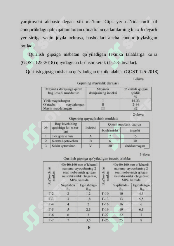 Yillik unumdorligi 70000 tonna bo’lgan Aylanma xumdonda gips ishlab chiqarish” 6