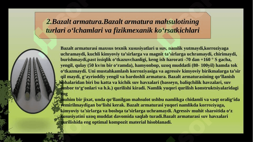 Mavzu:Bazalt armatura ishlab chiqarish! 5