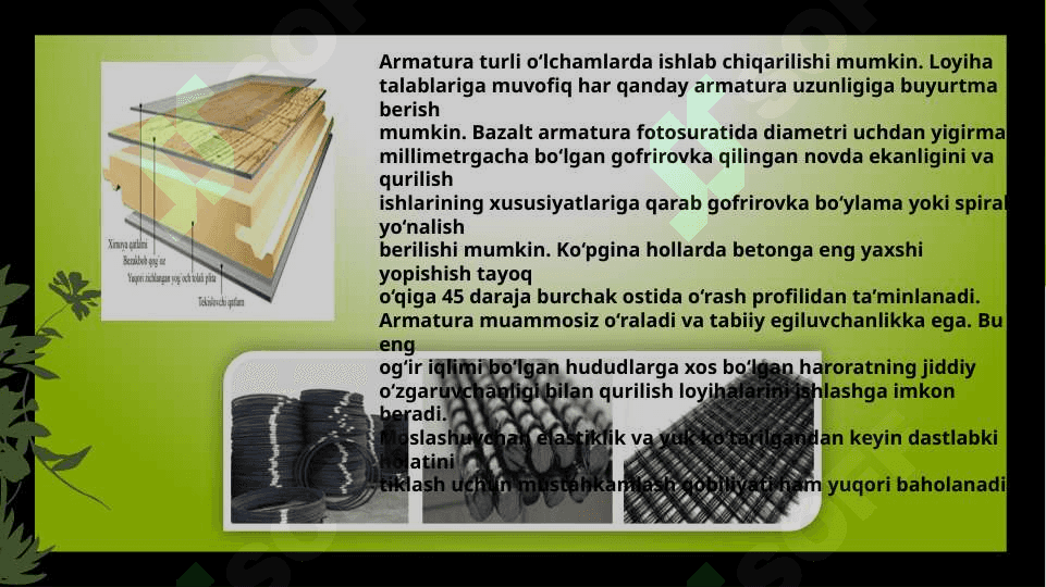 Mavzu:Bazalt armatura ishlab chiqarish! 8