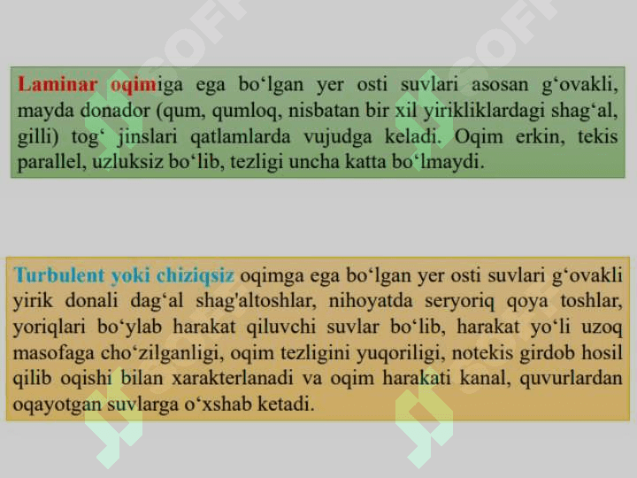 Yer osti suvlari,va ularning shakllanishi gurunt suvlarning rejimi ularni gidrologik xarita kesma... 4