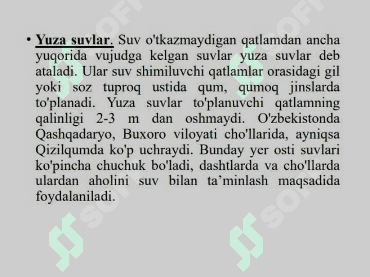 Yer osti suvlari,va ularning shakllanishi gurunt suvlarning rejimi ularni gidrologik xarita kesma... 8