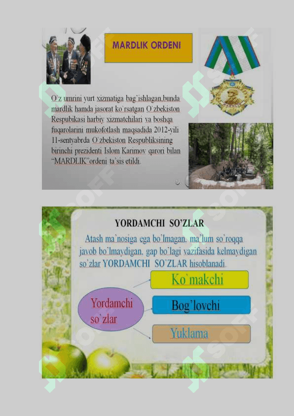 Bog'lovchi, ko'makchi, yuklamalarning vazifalari va imlosi 4