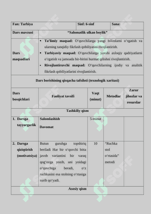 Salomatlik ulkan boylik 2