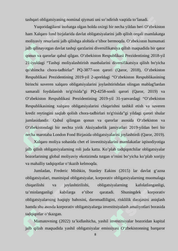O'zbekiston oblegasiya bozoridagi holat 8