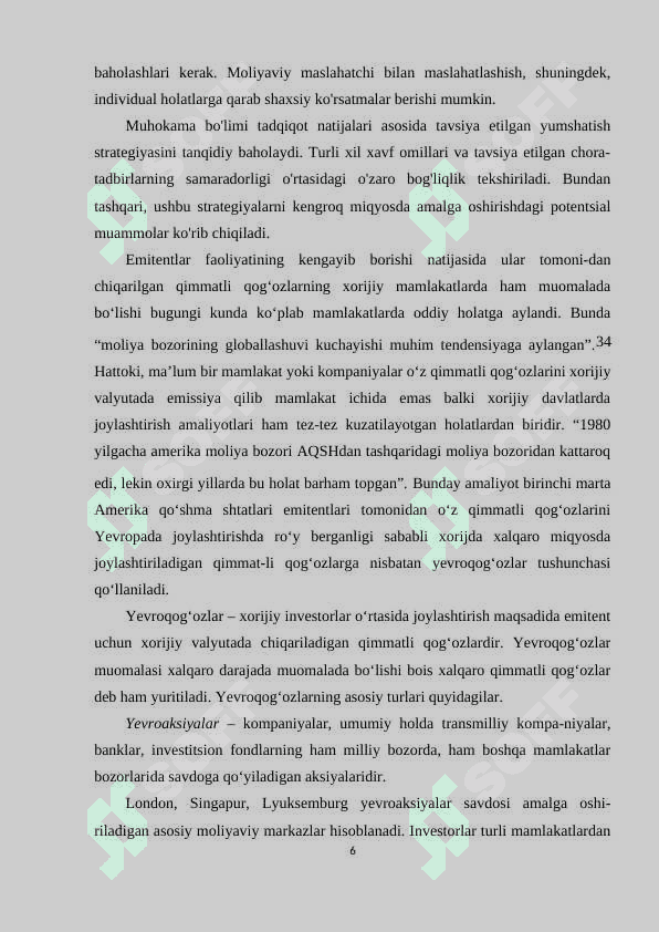 Oblegatsiyalar moliya bozorining instrumenti 6