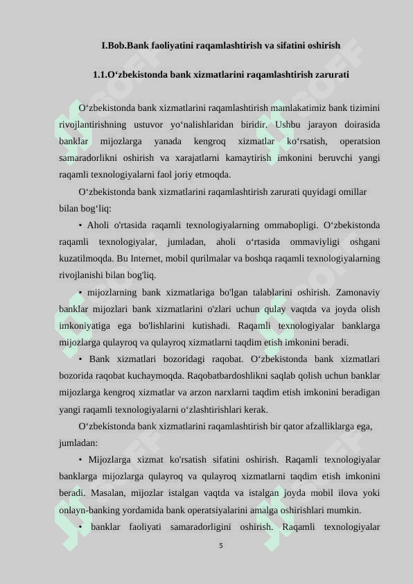 Banklarni raqamli transformasiyalashning evolusion  modulli modeli 5