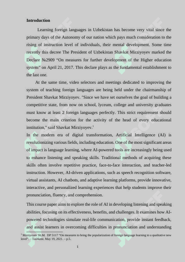 The usage of AI in learning listening and speaking. 2