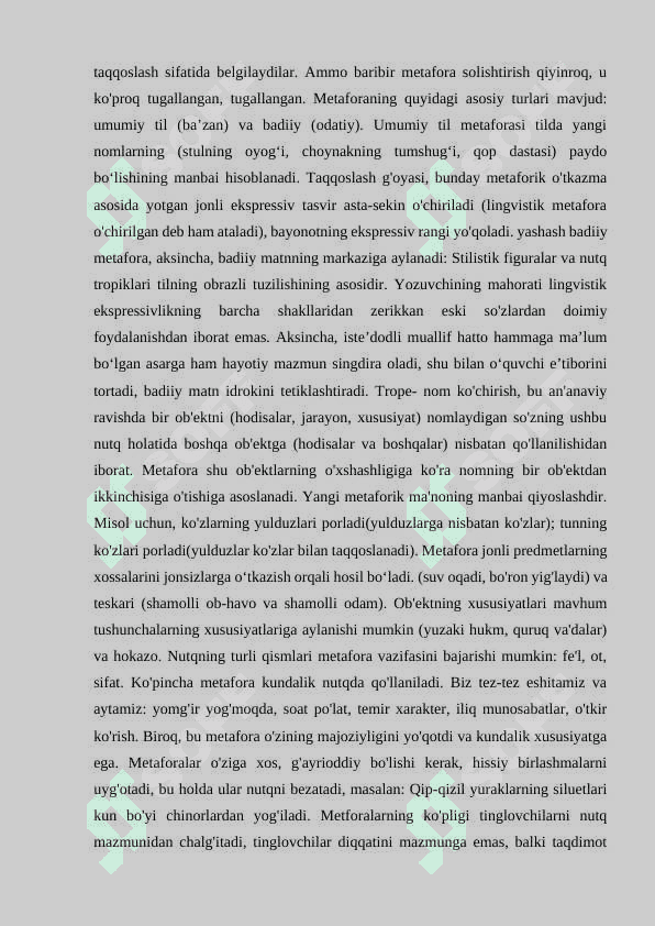 BADIIY TASVIRIY VOSITALAR TUSHUNCHASI VA ULARNING TASNIFI. 4
