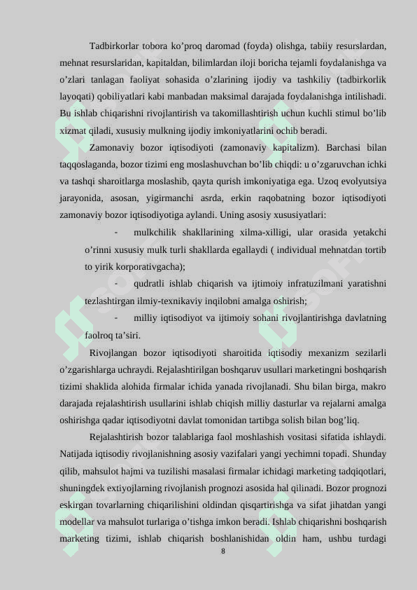 Davlatlar iqtisodiy rivojlanishi 8