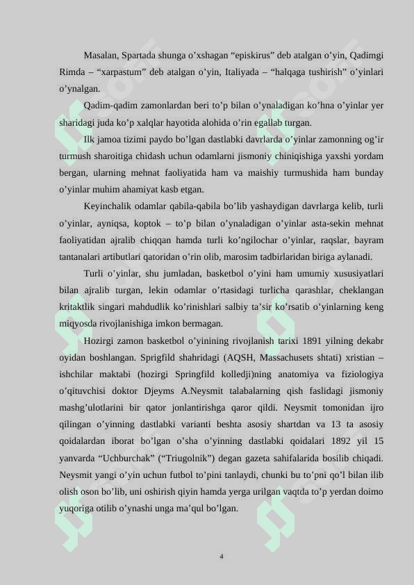 BASKETBOL  O’YIN  TEXNIKASI VA RIVOJLANISH TARIXI 4
