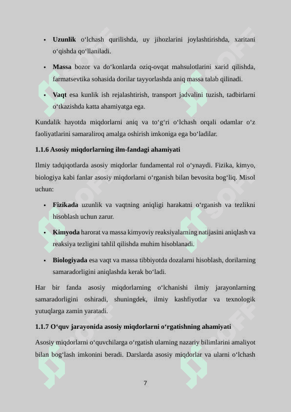 ASOSIY MIQDORLAR USTIDA ISHLASH METODIKASI 7