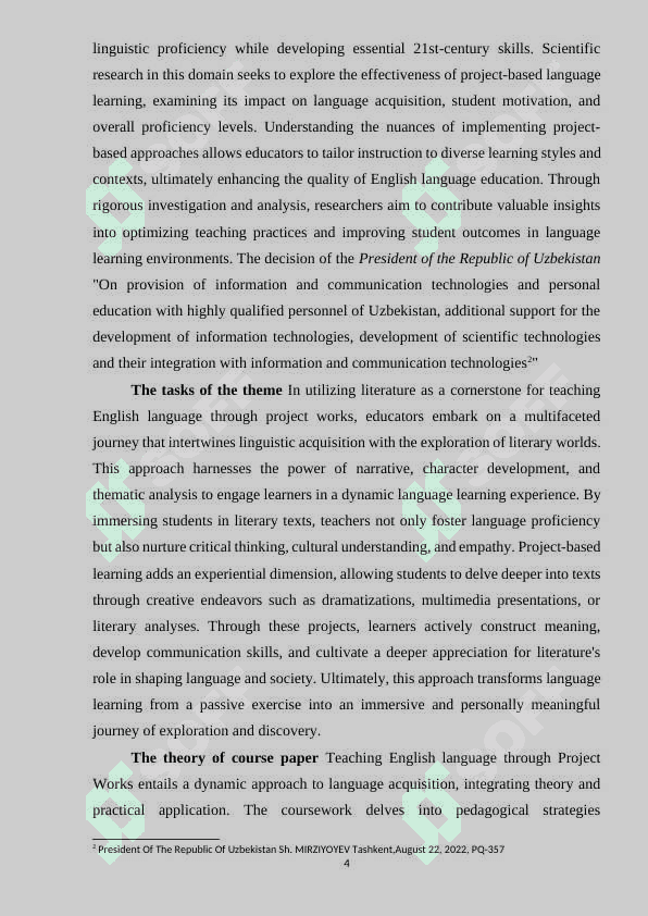 Teaching English language through Project works 4