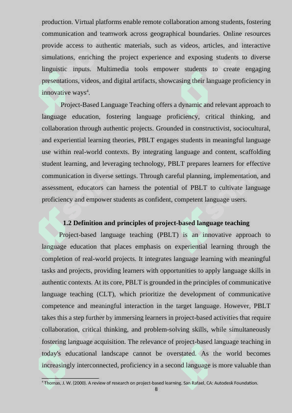 Teaching English language through Project works 8