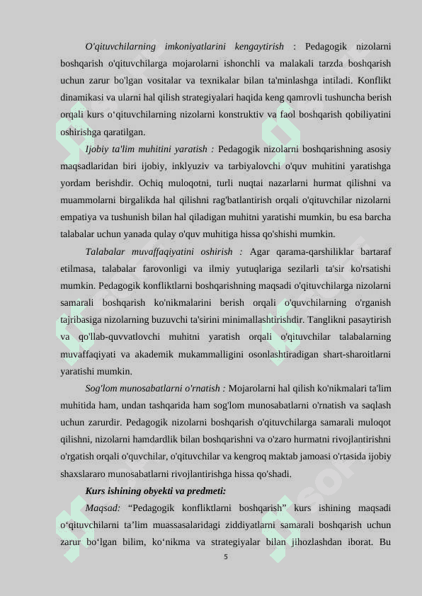 PEDOGOGIK NIZOLARNI BOSHQARISH 5