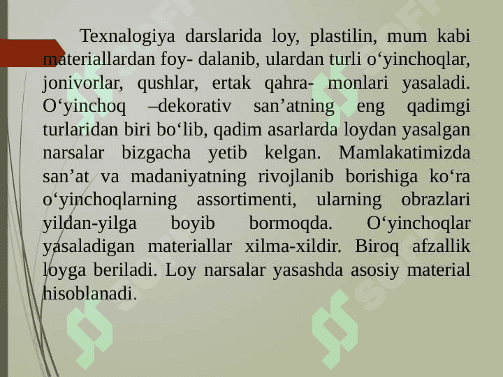 Plastilin va loy bilan ishlash darslarini tashkil etish metodikasi 3