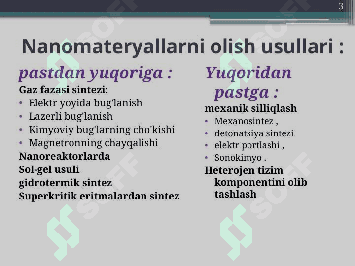 Nanomateriallar Nanobirikmalar olinish usullari 3