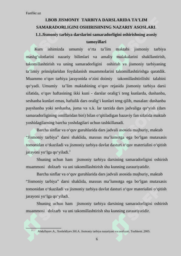Jismoniy tarbiya darslarini samaradorligini oshirish. 6