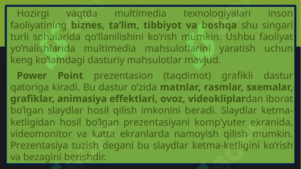 TAQDIMOT YARATISHNING ZAMONAVIY VOSITALARI VA TA’LIM JARAYONIDA QO‘LLANILISHI. 7