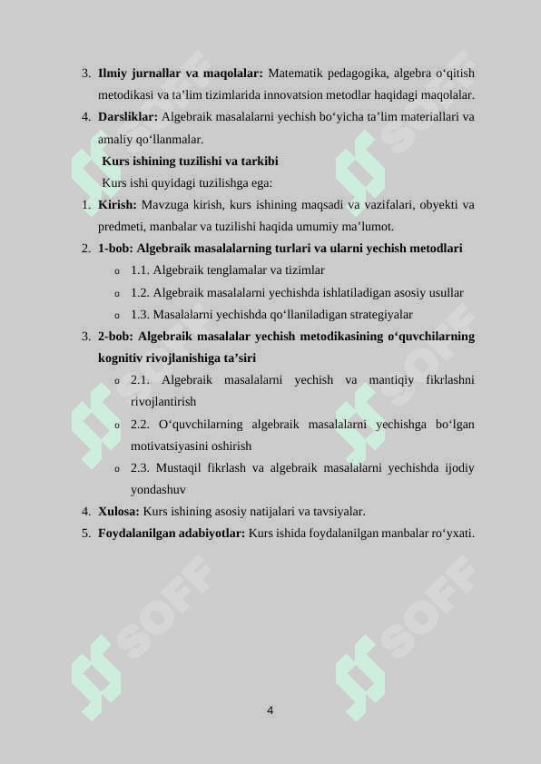 Algebraik mazmunli masalalar yechishga o‘rgatish metodikasi 4