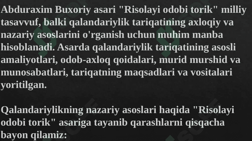 Qalandariylikning nazariy asoslari 6