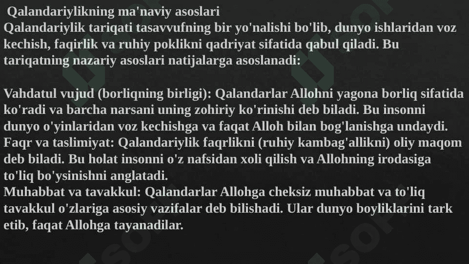 Qalandariylikning nazariy asoslari 7