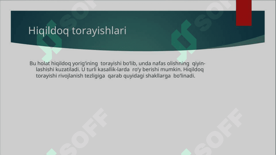 HIQILDOQNING O‘TKIR VA SURUNKALI KASALLIKLARI 8