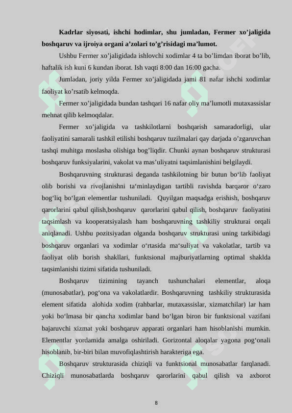 «Akbarali Fayz » fermer xoʻjaligi 8