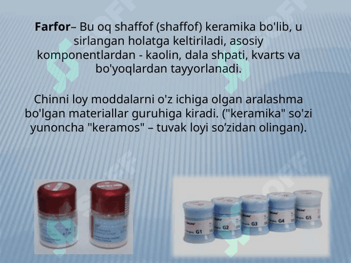 Sirkoniydioksid Stomatologik Keramika Farfor 2
