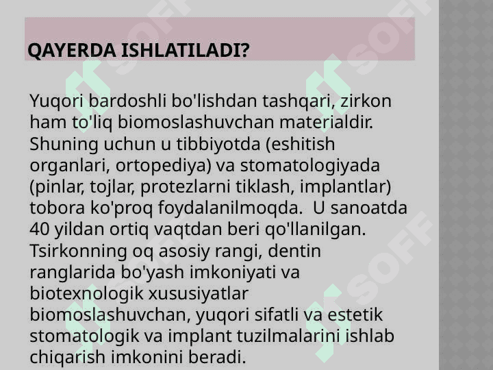 Dioksid sirkon . Cad cam tizimi 3